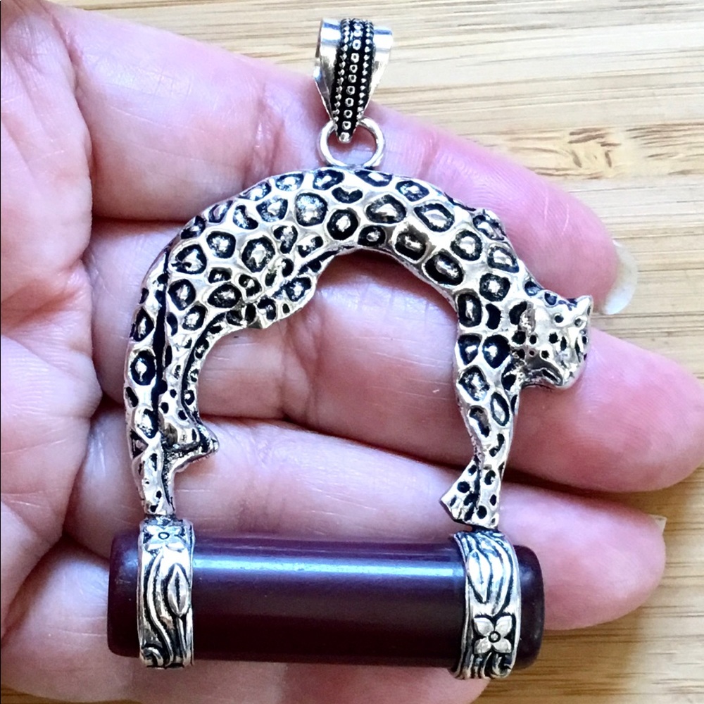 Leopard Brown Onyx Gemstone Pendant Necklace